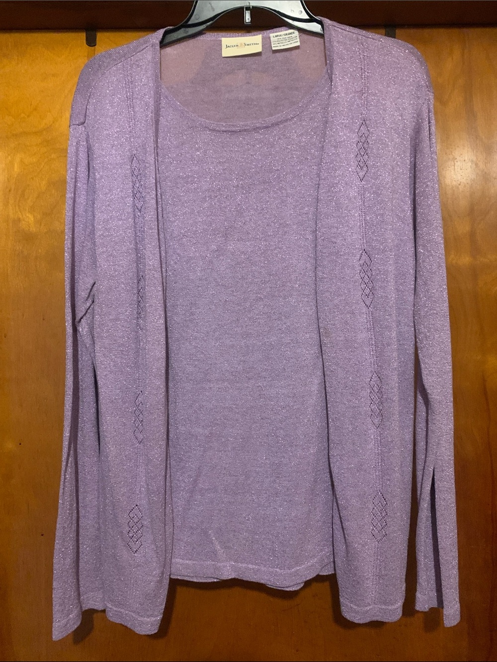Jaclyn Smith Size L Purple Overlay Sweater Top